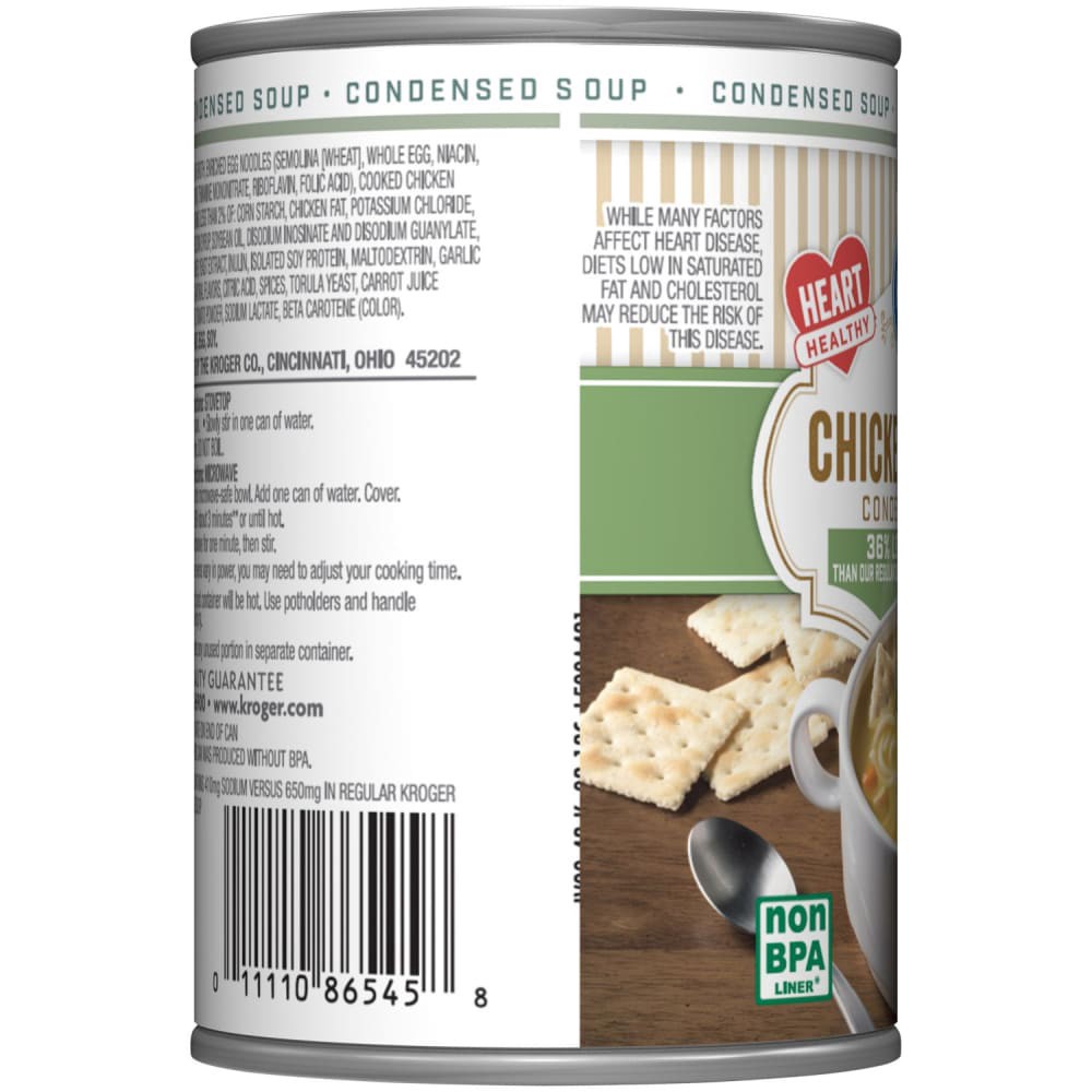 slide 3 of 6, Kroger Reduced Sodium Chicken Noodle Condensed Soup, 10.5 oz