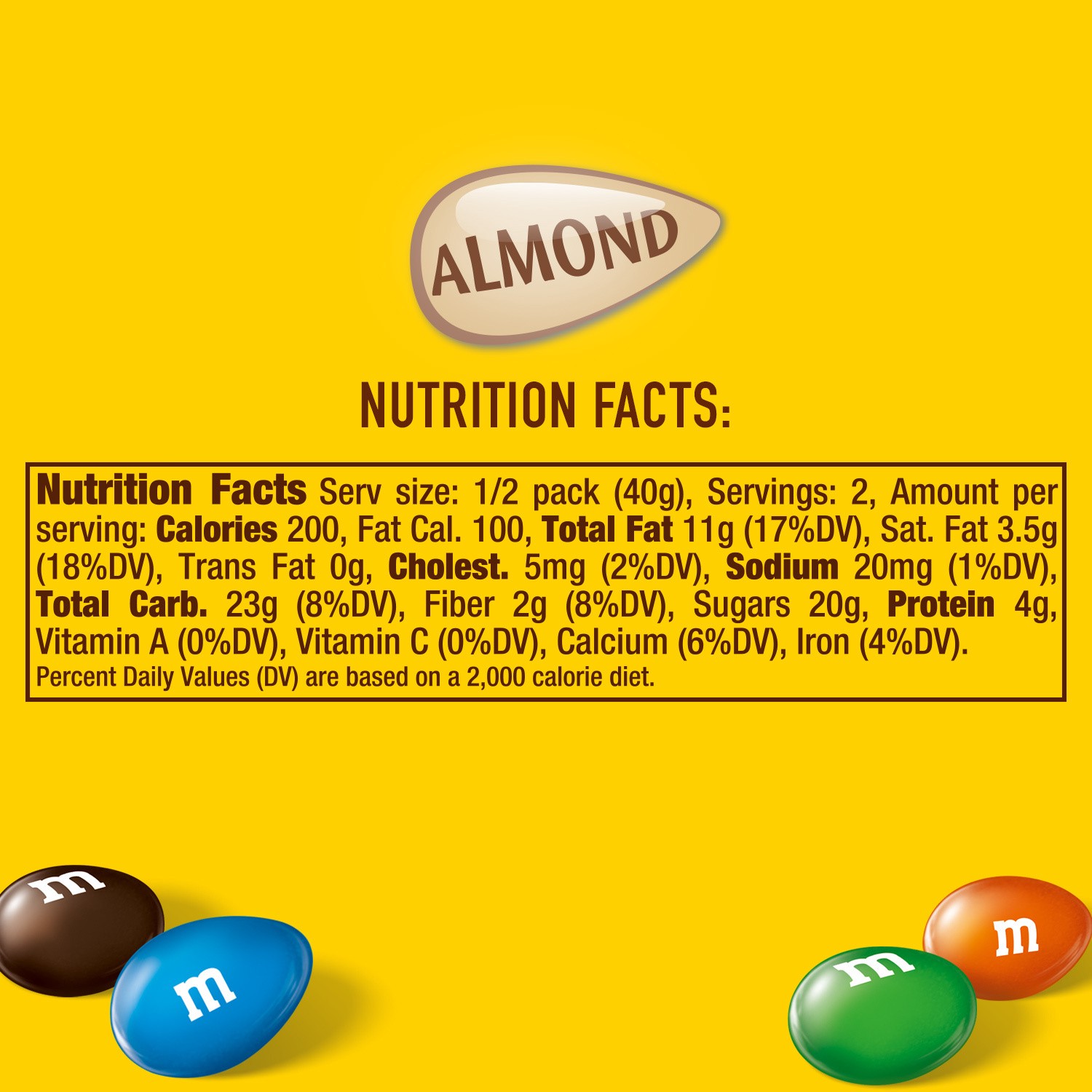 slide 2 of 8, M&M's Almond Milk Chocolate Candy, Sharing Size, 2.83 oz Bag, 2.83 oz