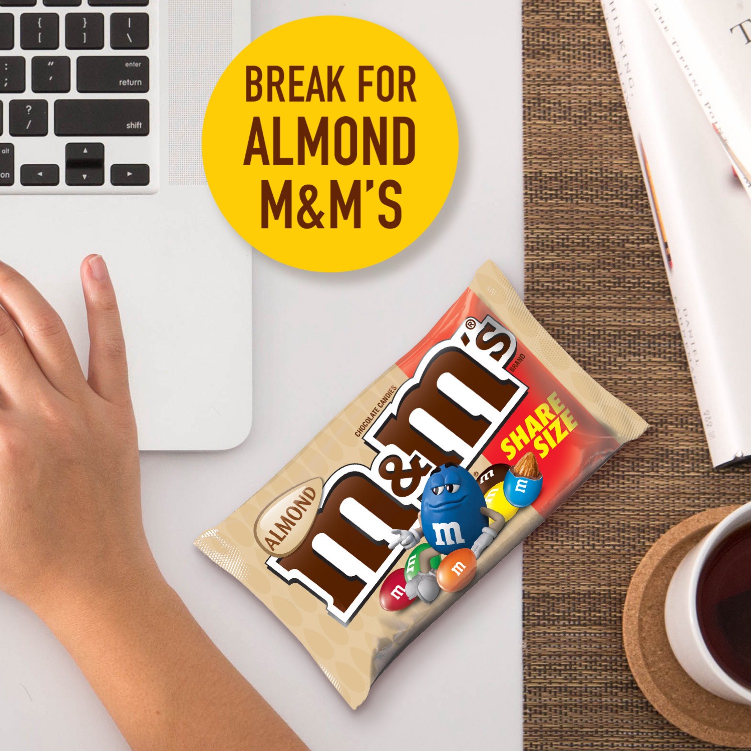 slide 7 of 8, M&M's Almond Milk Chocolate Candy, Sharing Size, 2.83 oz Bag, 2.83 oz