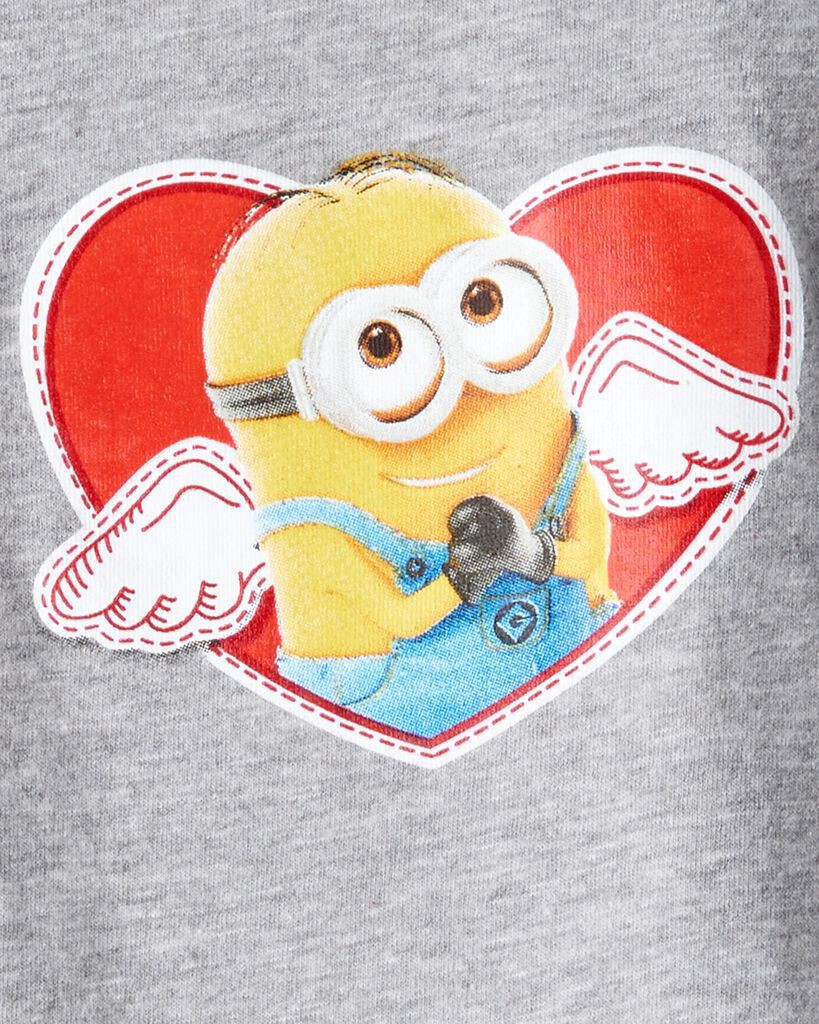 slide 2 of 4, Carter's Carters Boys Valentine's Day Minions Short-Sleeve Graphic Tee - Grey Grey 5, 1 ct