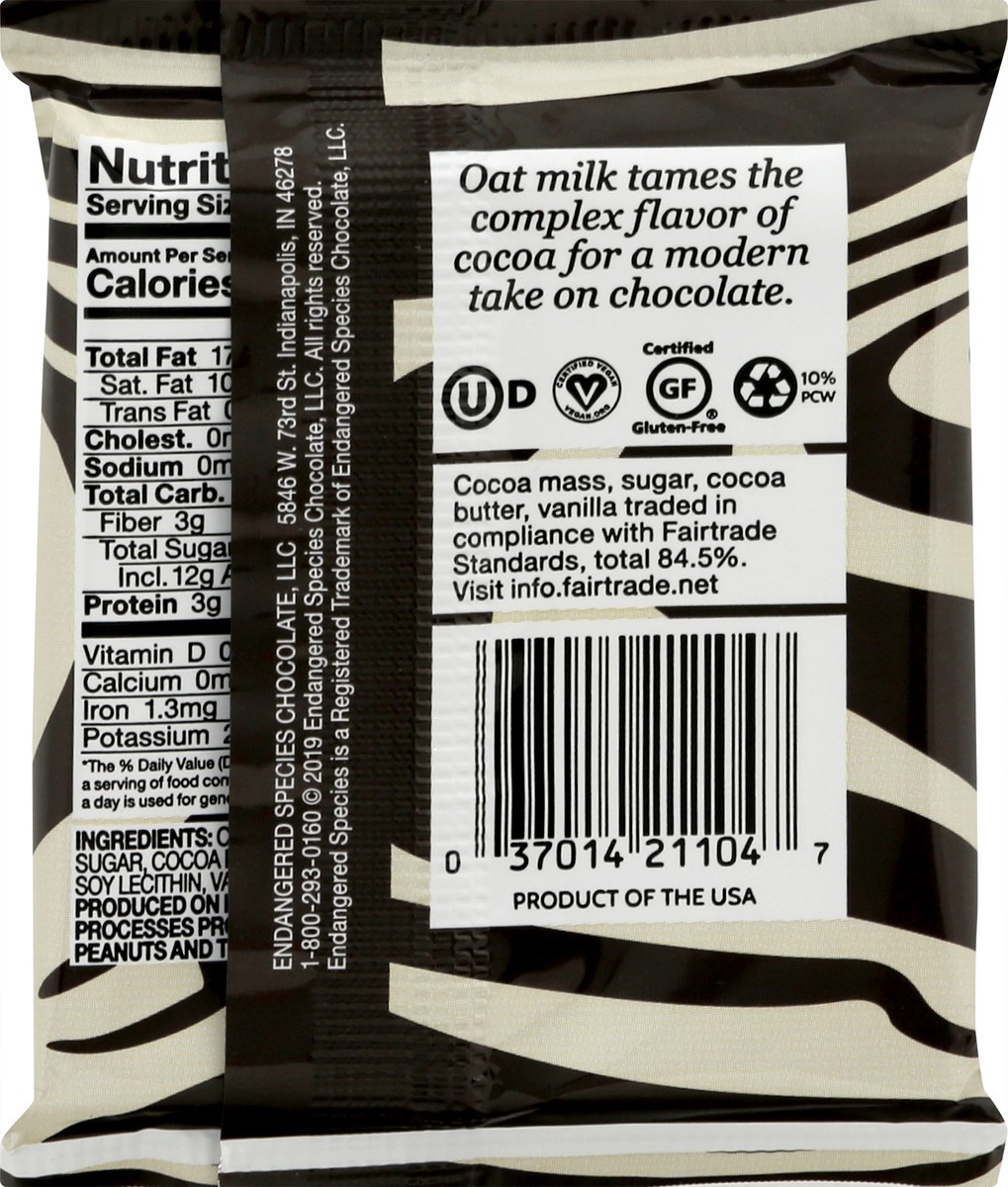 slide 8 of 10, Endangered Species Dark Chocolate, Oat Milk, 55% Cocoa, 1.5 oz