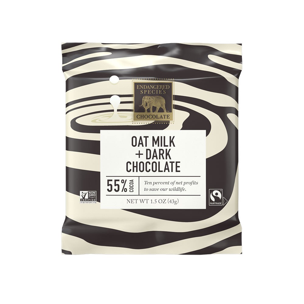 slide 1 of 10, Endangered Species Dark Chocolate, Oat Milk, 55% Cocoa, 1.5 oz