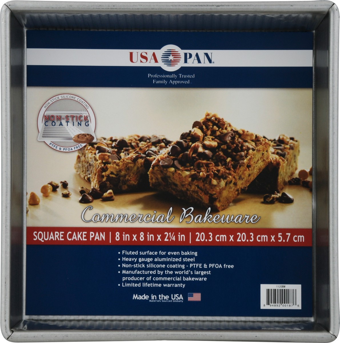 slide 2 of 11, USA Pan 8 Inch Square Square Cake Pan 1 ea, 1 ct