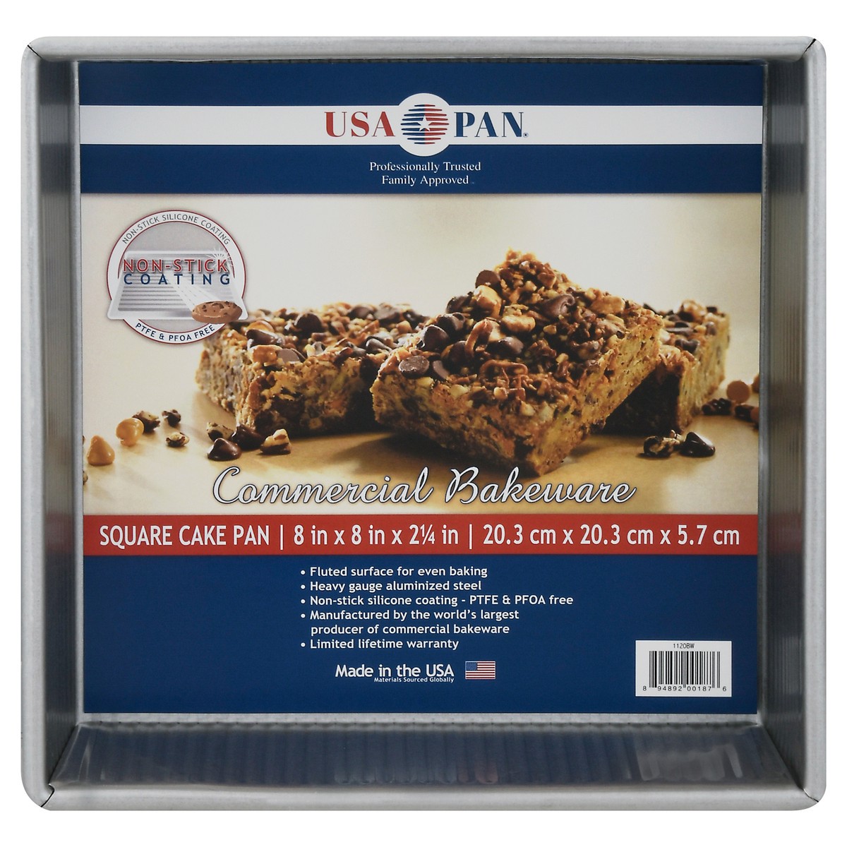 slide 7 of 11, USA Pan 8 Inch Square Square Cake Pan 1 ea, 1 ct