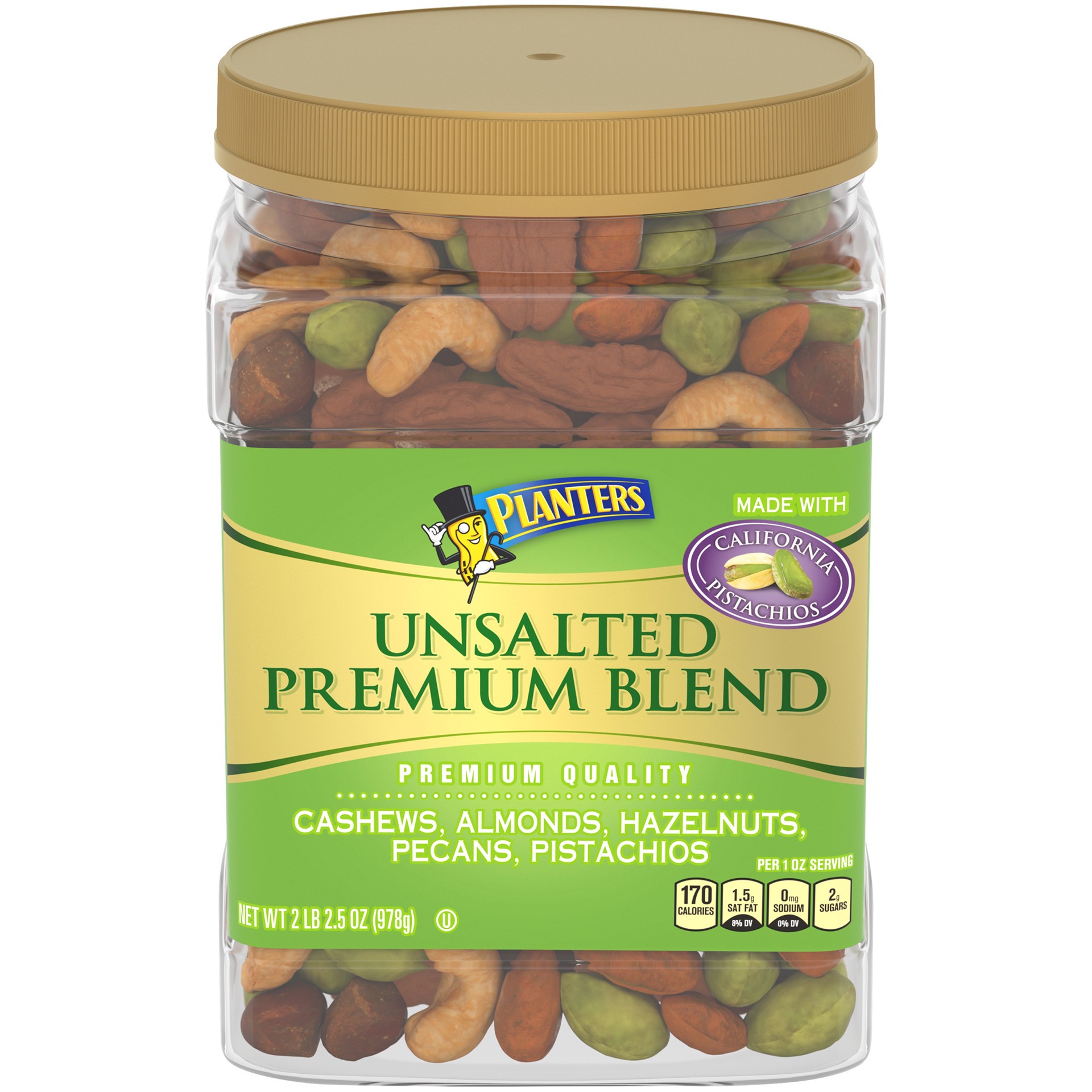 slide 1 of 1, Planters Deluxe Unsalted Mixed Nuts 34.5 oz, 34.5 oz