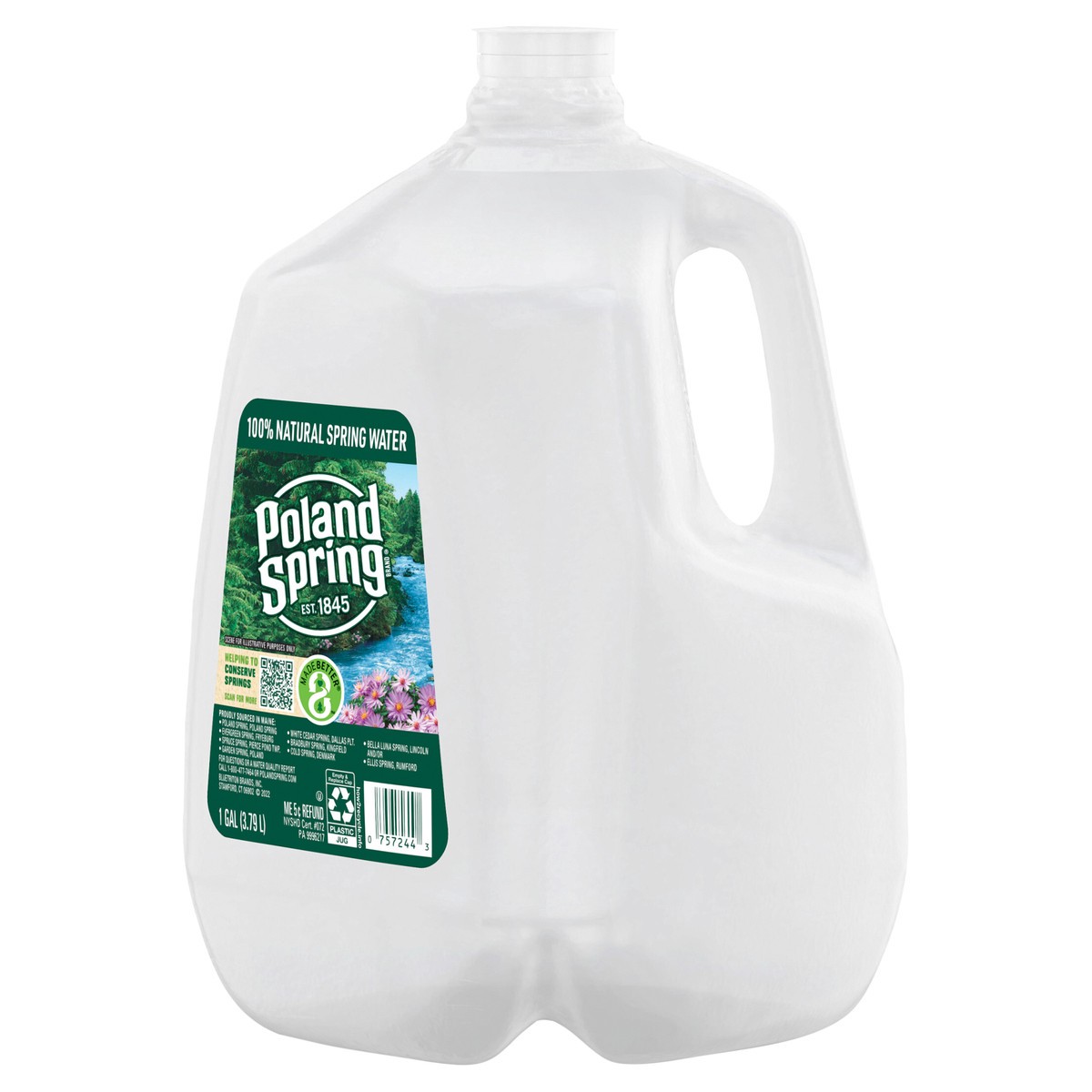 slide 6 of 7, POLAND SPRING Brand 100% Natural Spring Water, 1-gallon plastic jug, 1 gal