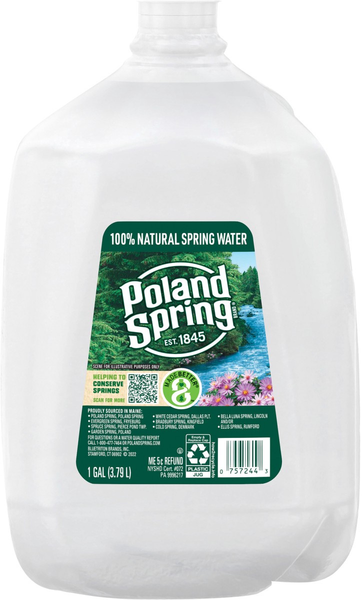 slide 3 of 7, POLAND SPRING Brand 100% Natural Spring Water, 1-gallon plastic jug, 1 gal