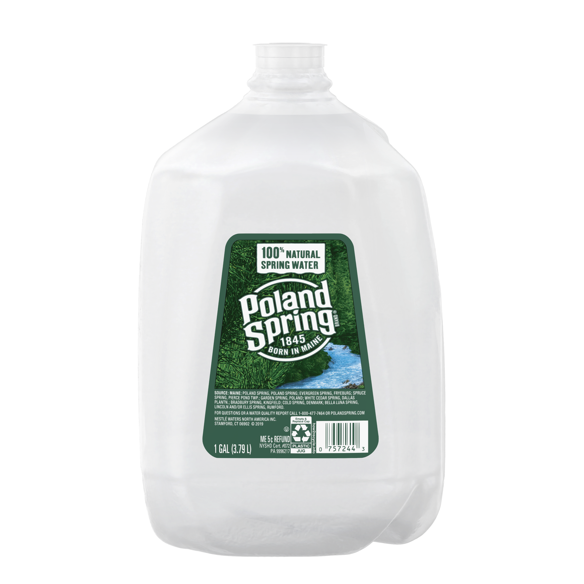 slide 1 of 7, POLAND SPRING Brand 100% Natural Spring Water, 1-gallon plastic jug, 1 gal