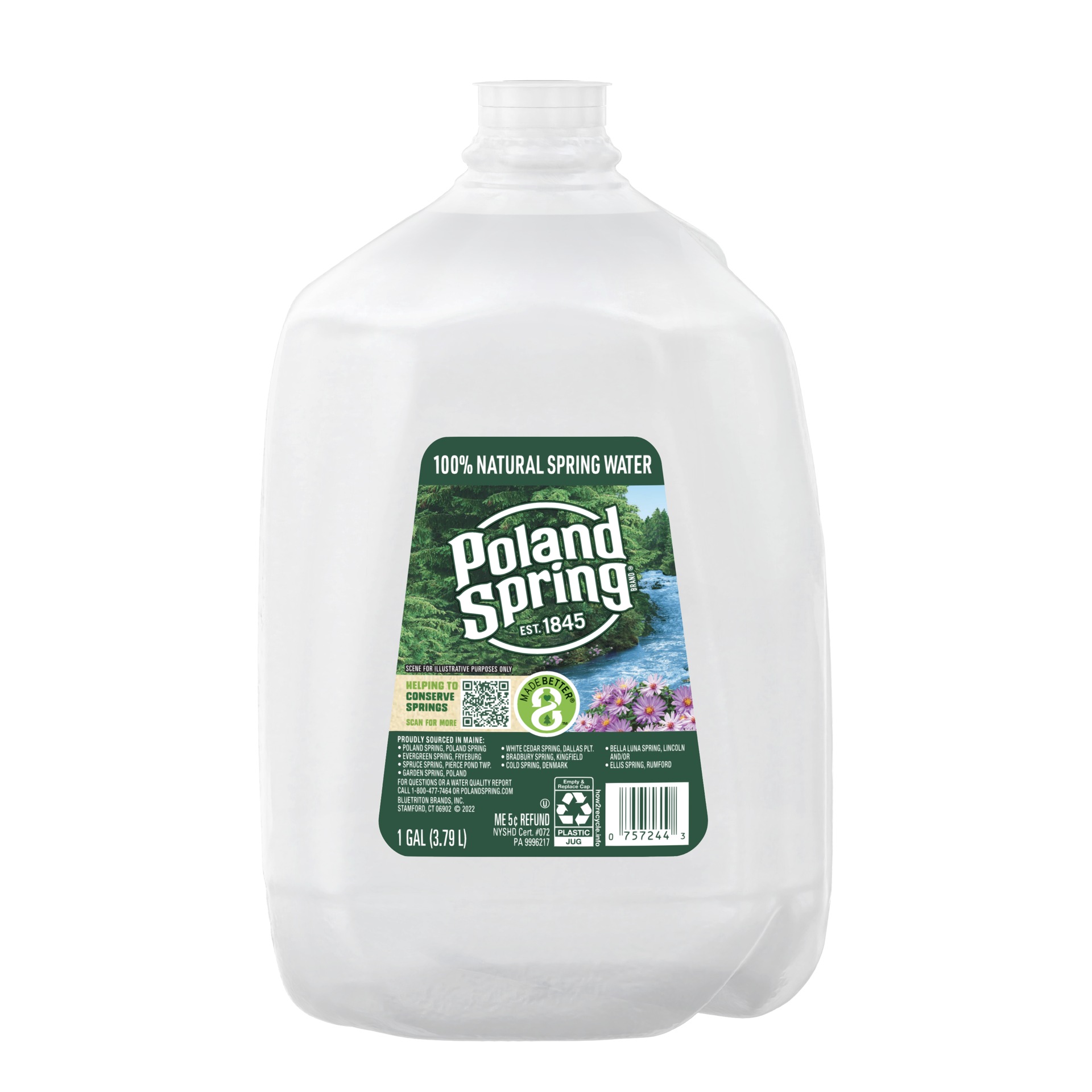 slide 1 of 7, Poland Spring Brand 100% Natural Spring Water, 1-gallon plastic jug, 1 gal