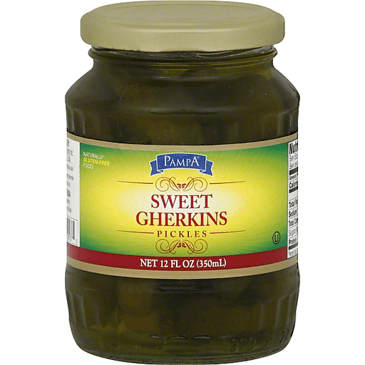 slide 1 of 1, Pampa Sweet Gherkins Pickles, 12 oz