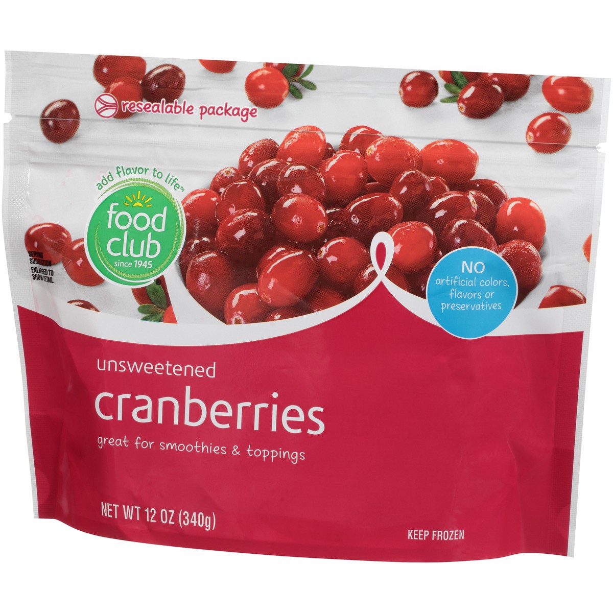 slide 2 of 13, Food Club Unsweetened Cranberries, 12 oz