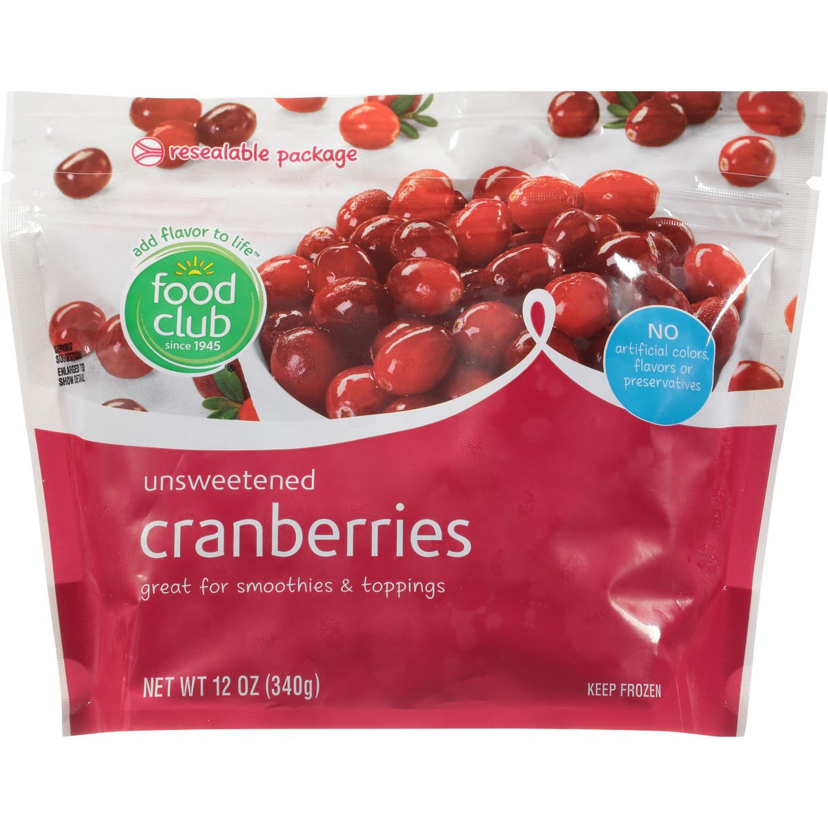 slide 4 of 13, Food Club Unsweetened Cranberries, 12 oz