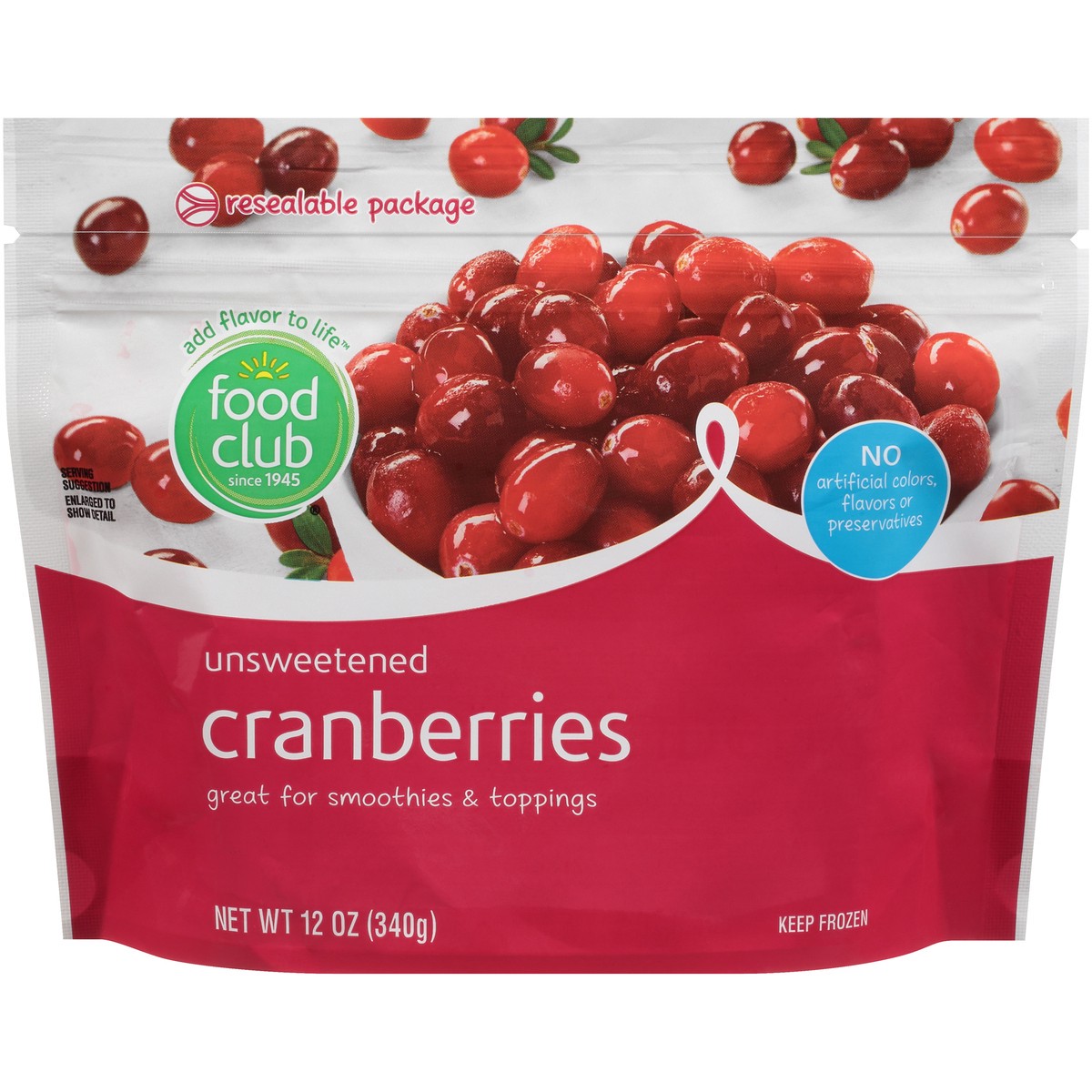 slide 1 of 13, Food Club Unsweetened Cranberries, 12 oz