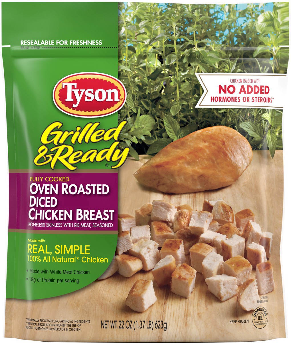 slide 5 of 6, Tyson Grilled & Ready Fully Cooked Oven Roasted Diced Chicken Breast, 22 oz. (Frozen), 22 oz