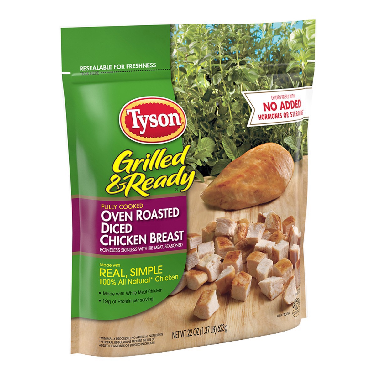 slide 4 of 6, Tyson Grilled & Ready Fully Cooked Oven Roasted Diced Chicken Breast, 22 oz. (Frozen), 22 oz