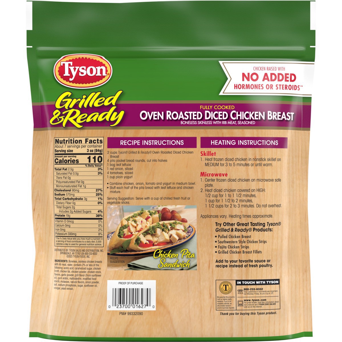 slide 2 of 6, Tyson Grilled & Ready Fully Cooked Oven Roasted Diced Chicken Breast, 22 oz. (Frozen), 22 oz