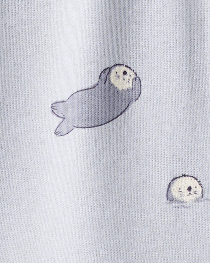 slide 2 of 4, Carter's Baby Otter Print 100% Cotton Long-Sleeve Snug Fit Sleep & Play Pajamas - Blue Grey 9M, 1 ct