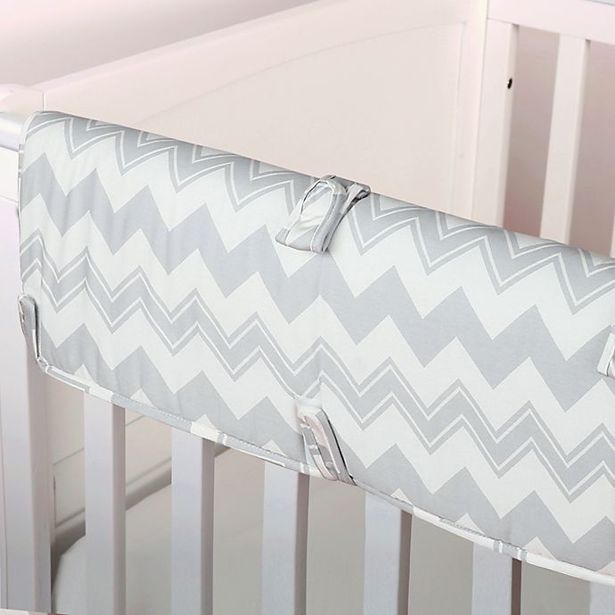 slide 1 of 1, The Peanutshell Chevron Crib Rail Guard - Grey, 1 ct