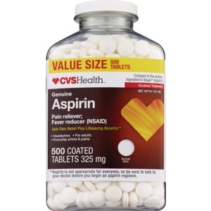 slide 1 of 1, CVS Health Regular Strength Aspirin, 500 ct; 325 mg