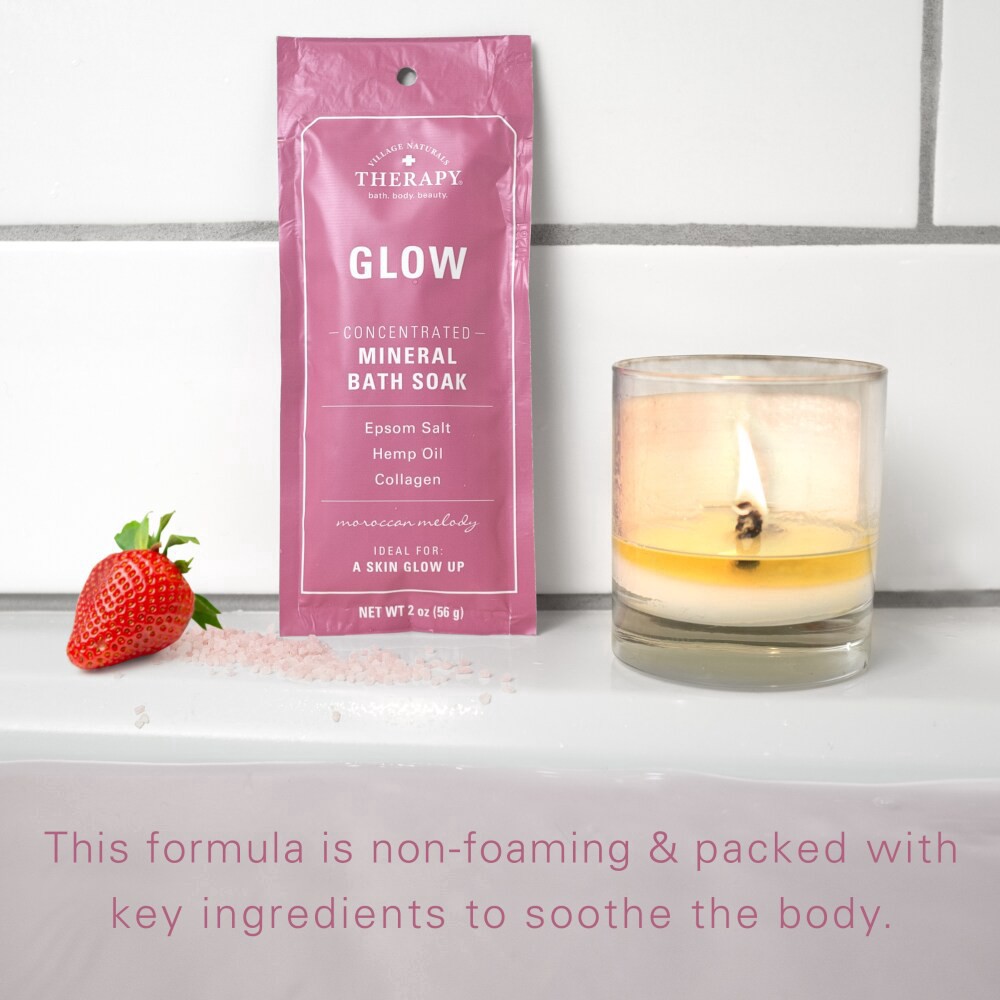 slide 3 of 6, Village Naturals Therapy Glow Concentrated Moroccan Melody Mineral Bath Soak 2 oz, 2 oz