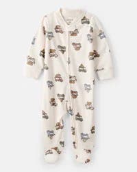 Carter's Baby Boy Truck Print Cotton Long-Sleeve Sleep & Play - Ivory, 9M