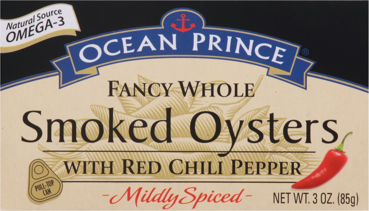 slide 10 of 13, Ocean Prince Fancy Whole Mildly Spiced Smoked Oysters - 3 oz, 3 oz