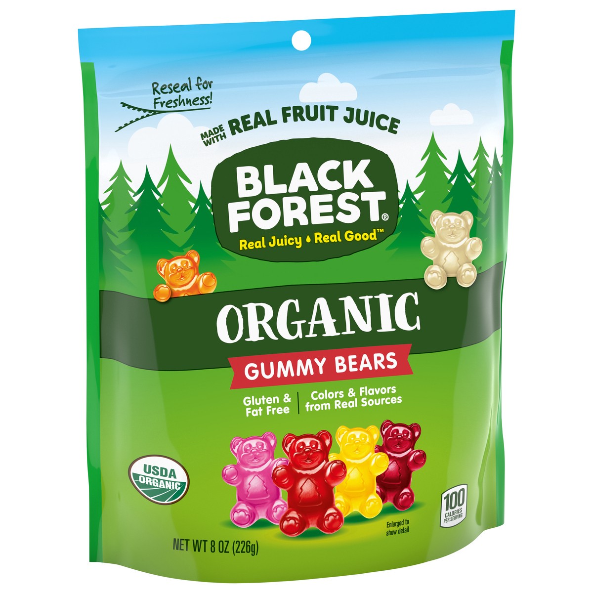 slide 3 of 9, BLACK FOREST ORGANIC 07273 156034 Gummy Bears DOY 3d Render 8oz, 8 oz