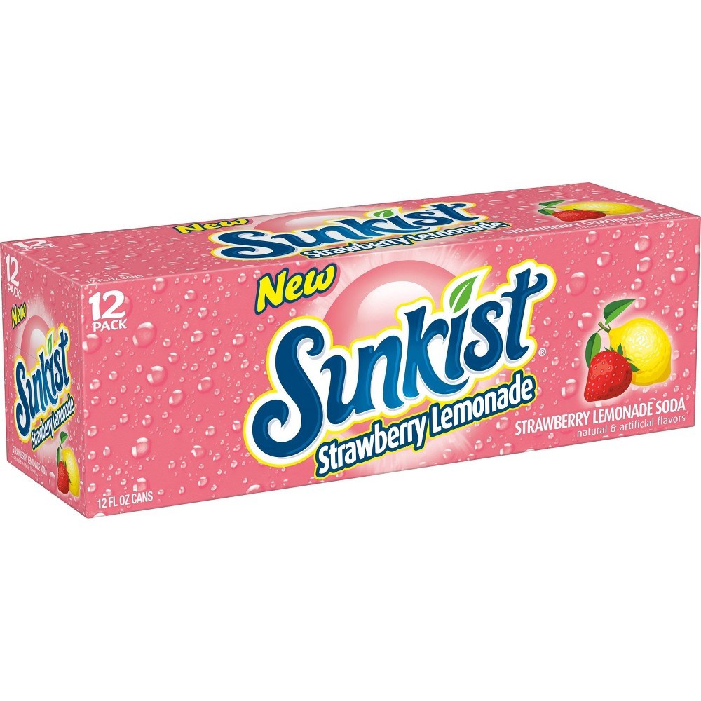 slide 3 of 3, Sunkist Strawberry Lemonade, 12 ct; 12 oz