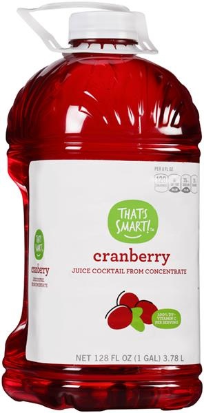 slide 1 of 1, That's Smart! Cranberry Juice Cocktail From Concentrate, 128 fl oz