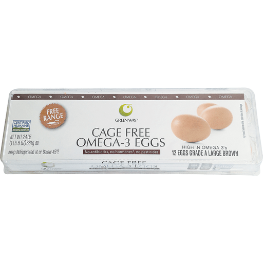 slide 1 of 1, Green Way Free Range Omega 3 Large Brown Eggs Dozen, 12 ct