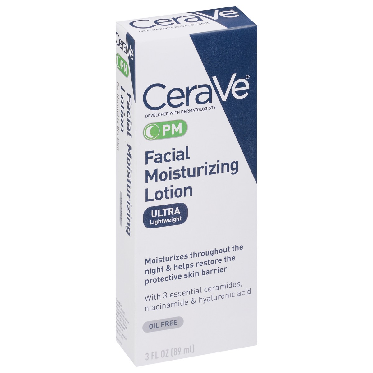 slide 6 of 10, CeraVe PM Oil Free Ultra Lightweight Facial Moisturizing Lotion 3 fl oz, 3 fl oz