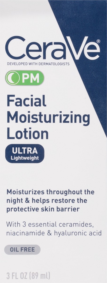 slide 5 of 10, CeraVe PM Oil Free Ultra Lightweight Facial Moisturizing Lotion 3 fl oz, 3 fl oz