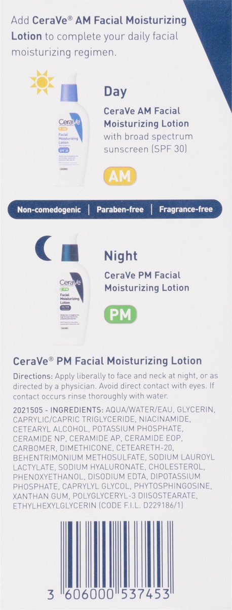 slide 7 of 10, CeraVe PM Oil Free Ultra Lightweight Facial Moisturizing Lotion 3 fl oz, 3 fl oz