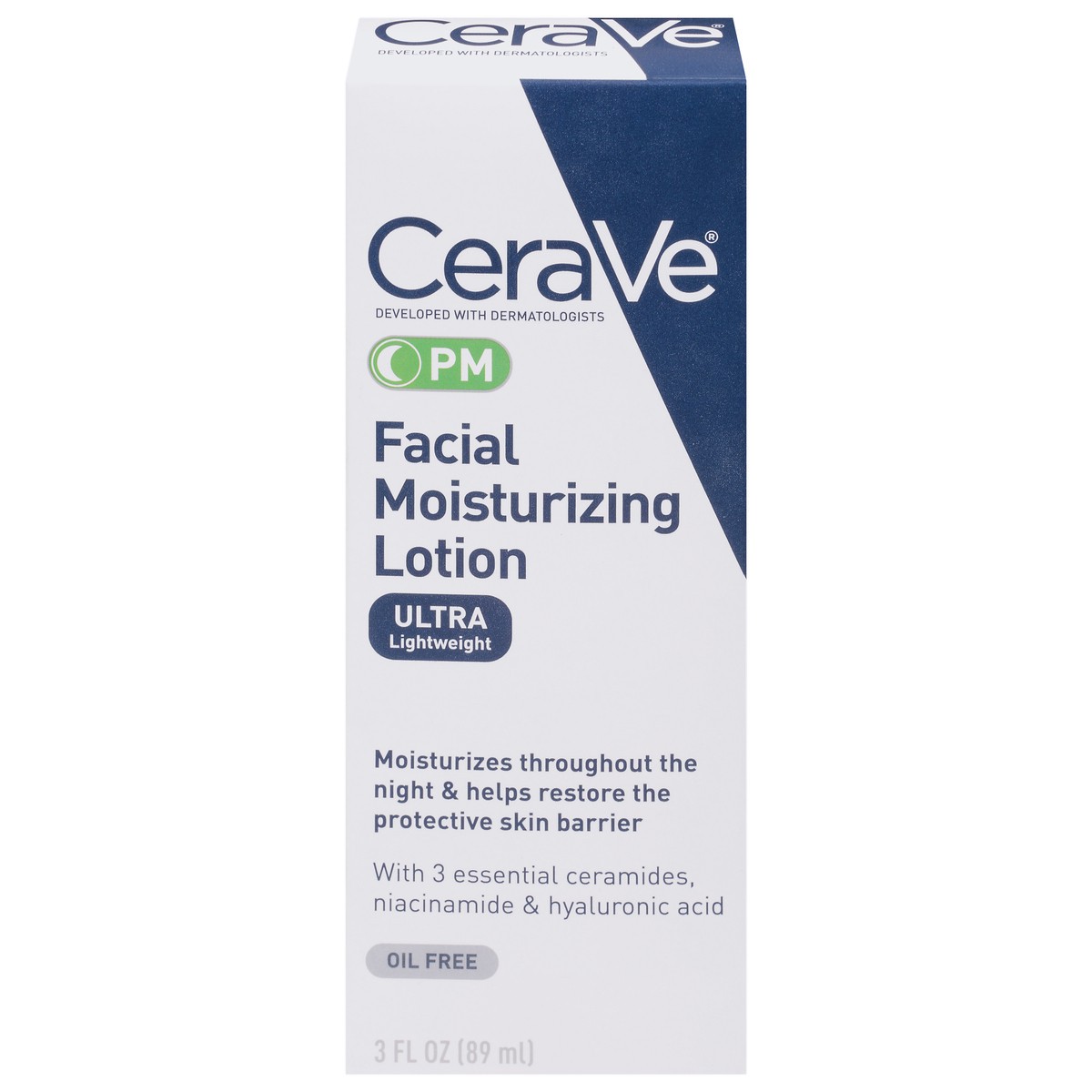 slide 3 of 10, CeraVe PM Oil Free Ultra Lightweight Facial Moisturizing Lotion 3 fl oz, 3 fl oz