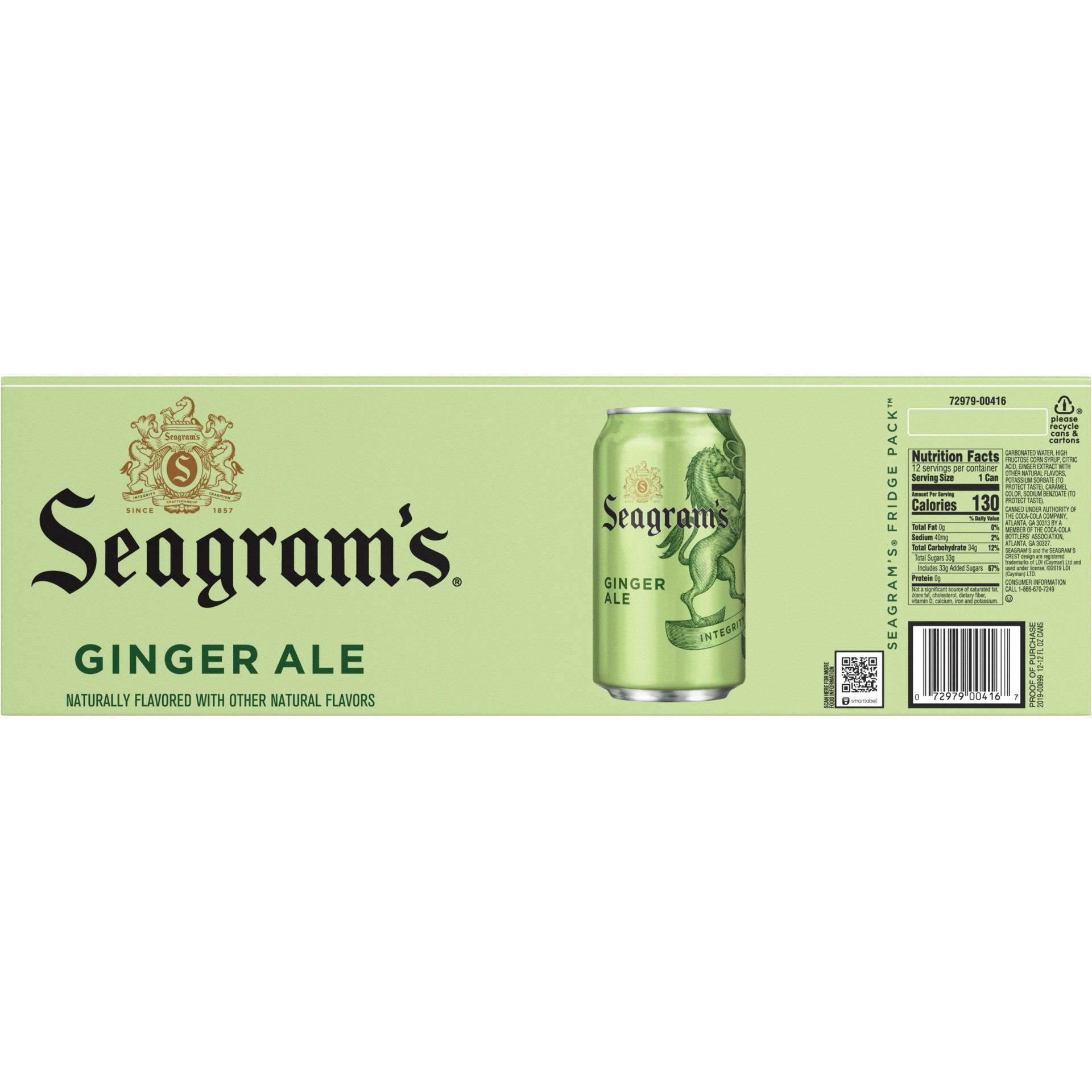 slide 10 of 12, Seagram's Ginger Ale - 12 ct; 12 fl oz - 12 ct; 12 fl oz, 12 ct; 12 fl oz