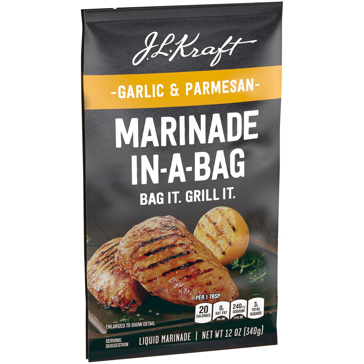 slide 6 of 9, Kraft J.L. Kraft Marinade In-A-Bag Garlic & Parmesan Liquid Marinade, 12 oz Bag, 12 oz