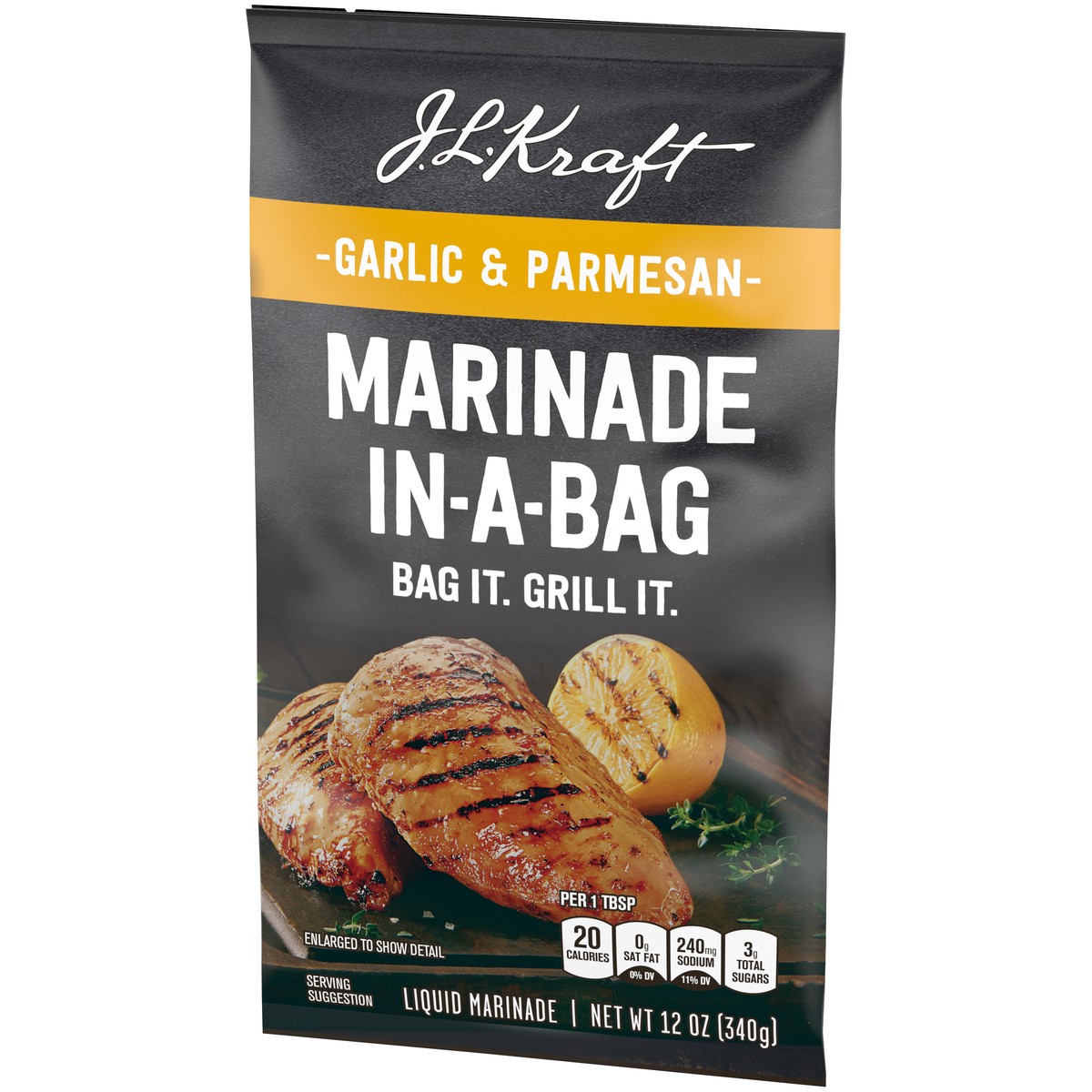 slide 5 of 9, Kraft J.L. Kraft Marinade In-A-Bag Garlic & Parmesan Liquid Marinade, 12 oz Bag, 12 oz