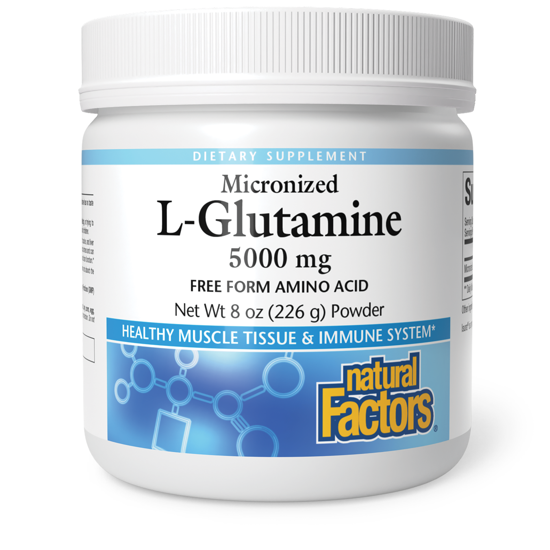 slide 1 of 2, Natural Factors Micronized L-Glutamine, 285 g