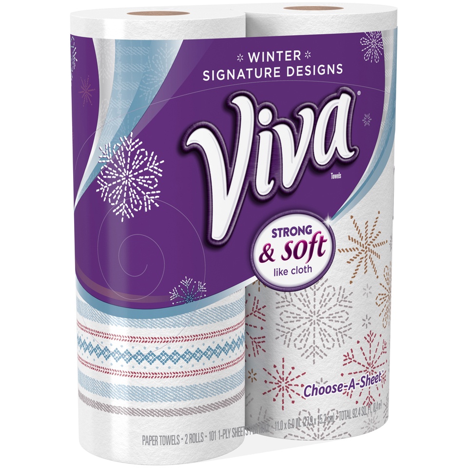 Viva Signature Designs Choose-A-Sheet* Paper Towels, Print, Big Roll, 2 ...