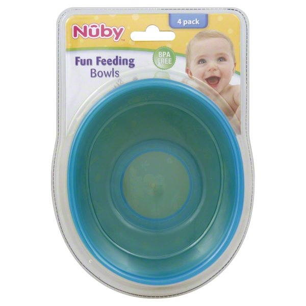 slide 1 of 1, Nuby Bowls Fun Feeding, 4 ct