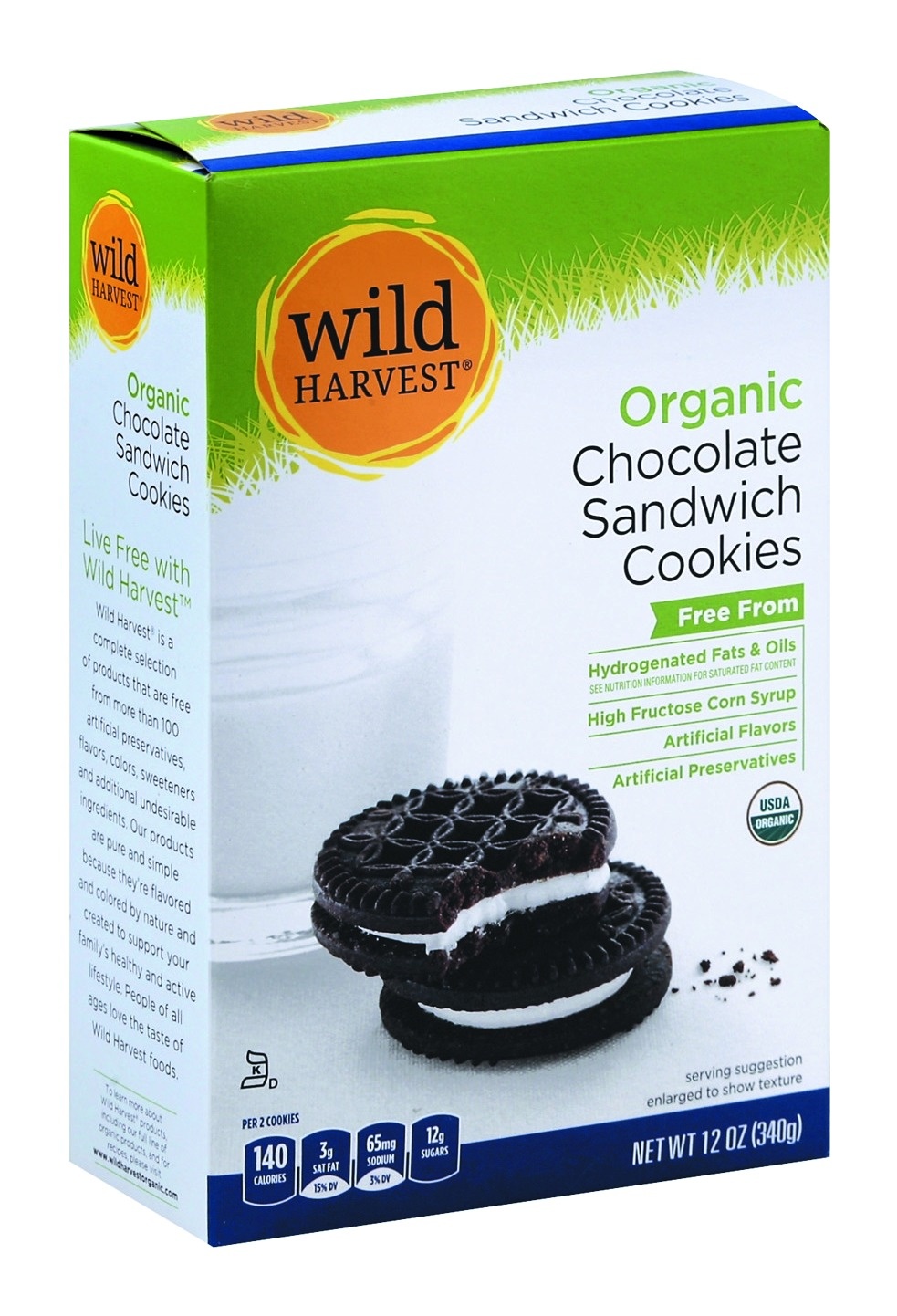 slide 1 of 1, Wild Harvest Chocolate Cream Cookie, 12 oz