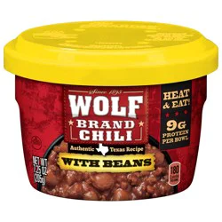 Wolf Brand Chili With Beans, 9g Protein Per Serving, Microwaveable, 7.25 oz. Bowl