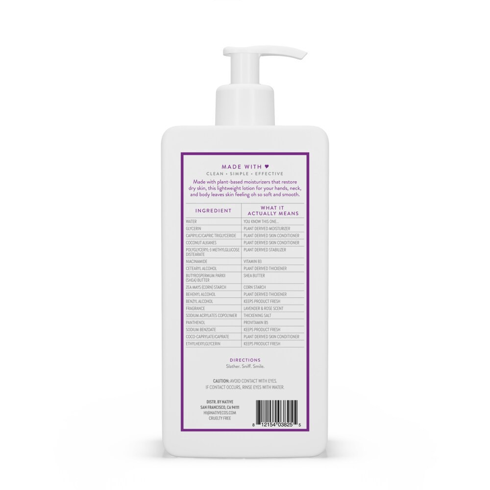 slide 2 of 2, Native Moisturizing Lavender & Rose Lotion 16.5 fl oz, 16.5 fl oz