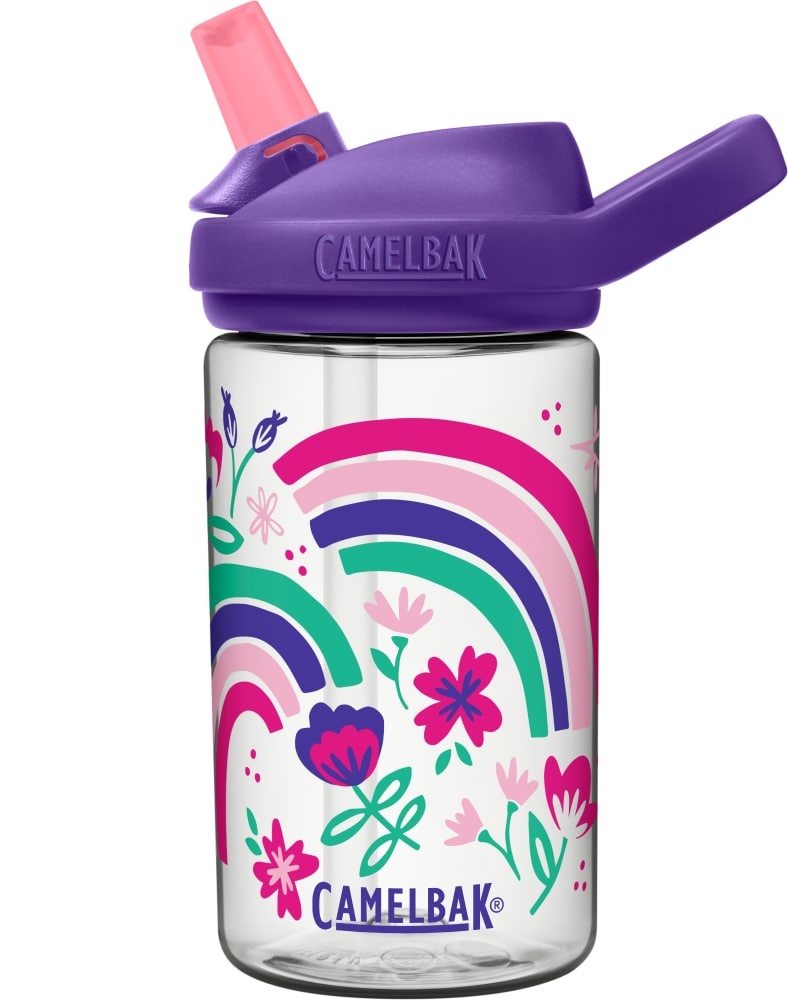 slide 1 of 1, Camelbak Eddy+ Kids' Water Bottle - Rainbow Floral, 14 oz