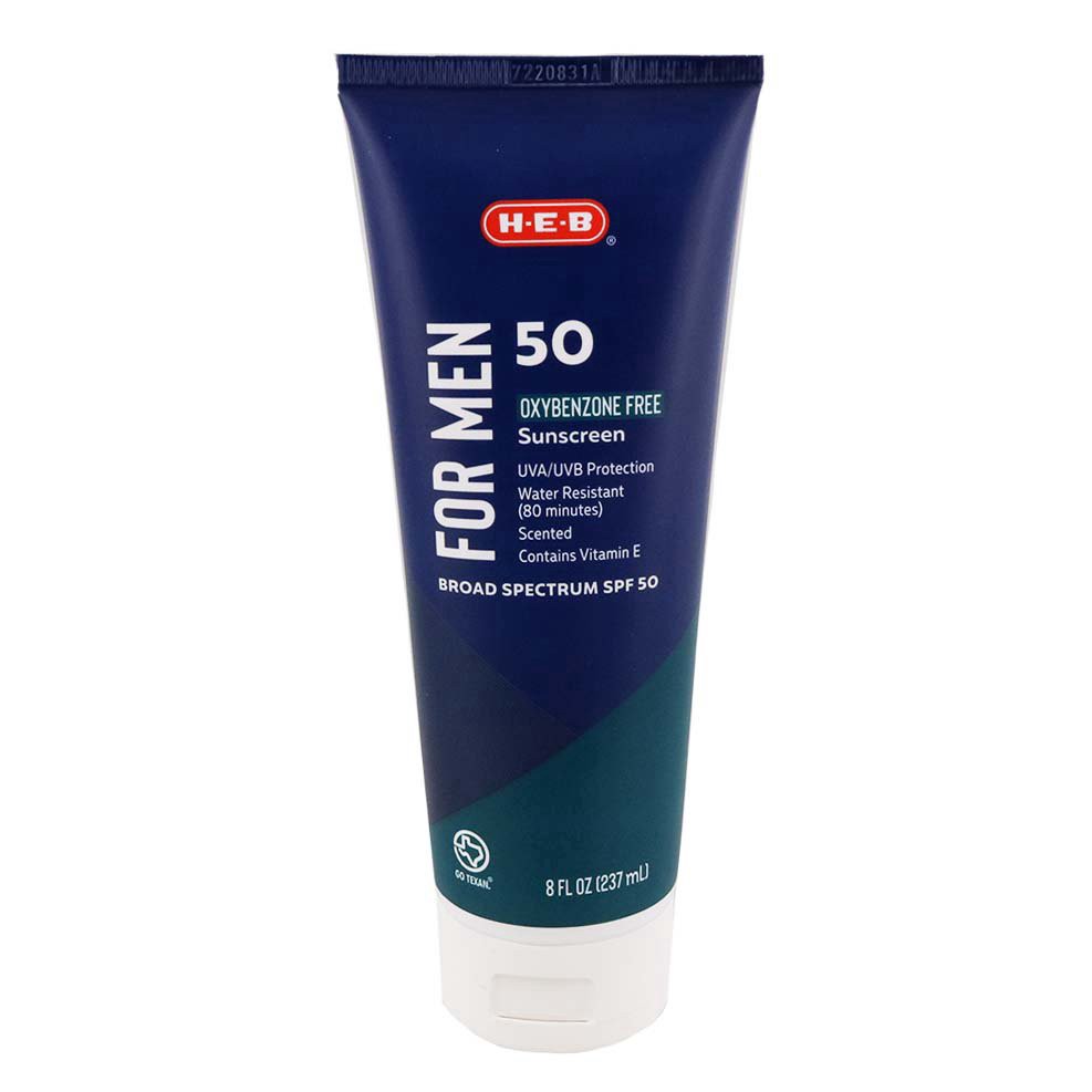 slide 1 of 1, H-E-B Solutions For Men Broad SpectrumSPF 50 Lotion, 8 oz