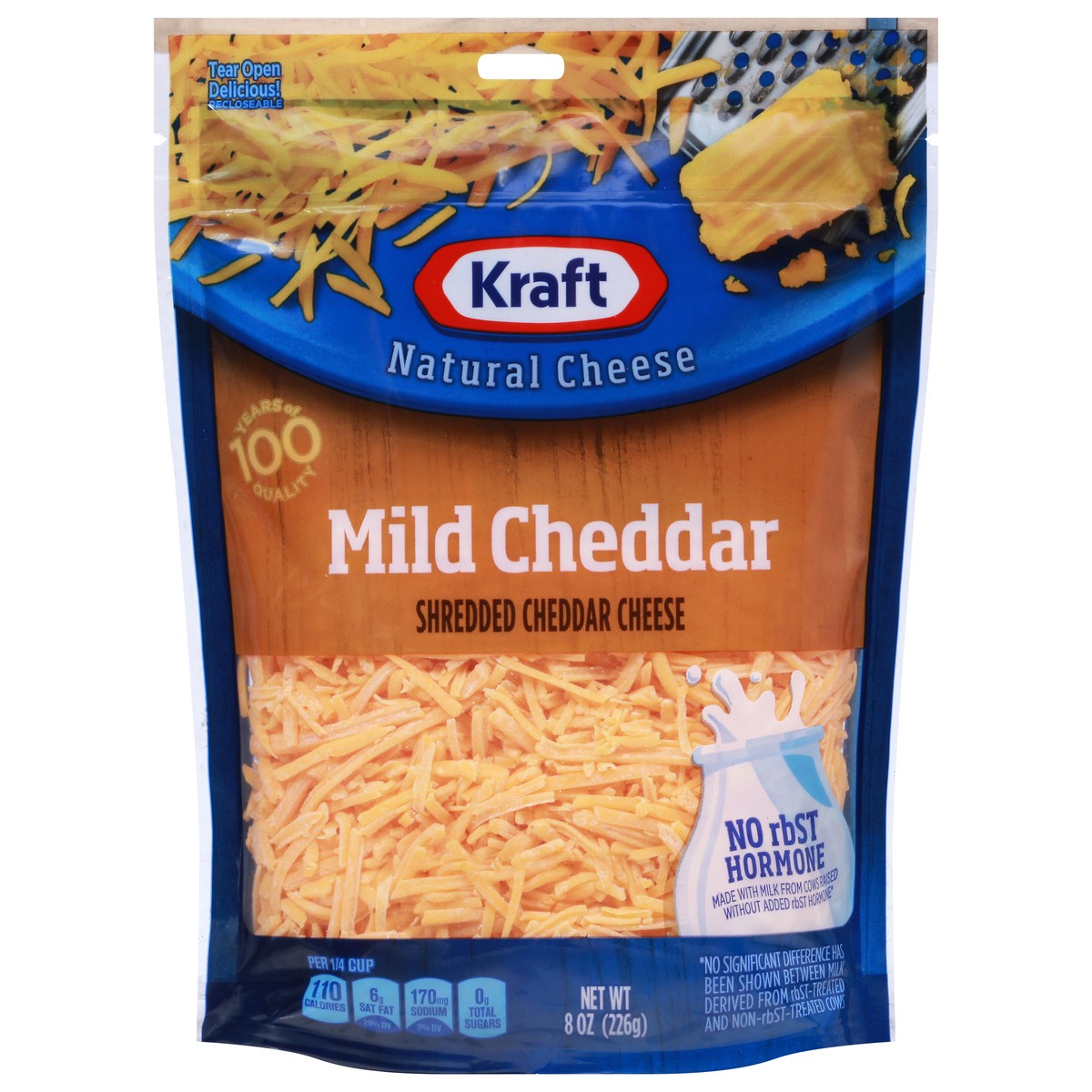 slide 1 of 9, Kraft Mild Cheddar Shredded Cheese, 8 oz