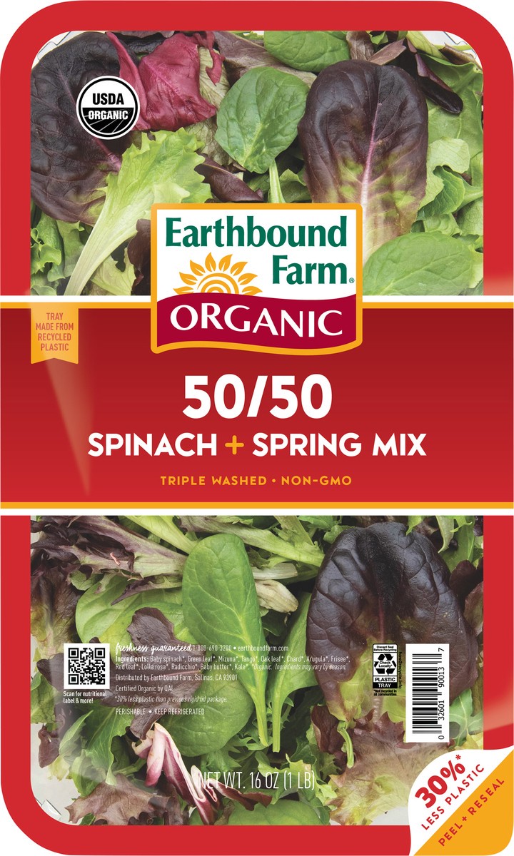 slide 3 of 3, Earthbound Farm Organic Spinach + Spring Mix 16 oz, 16 oz