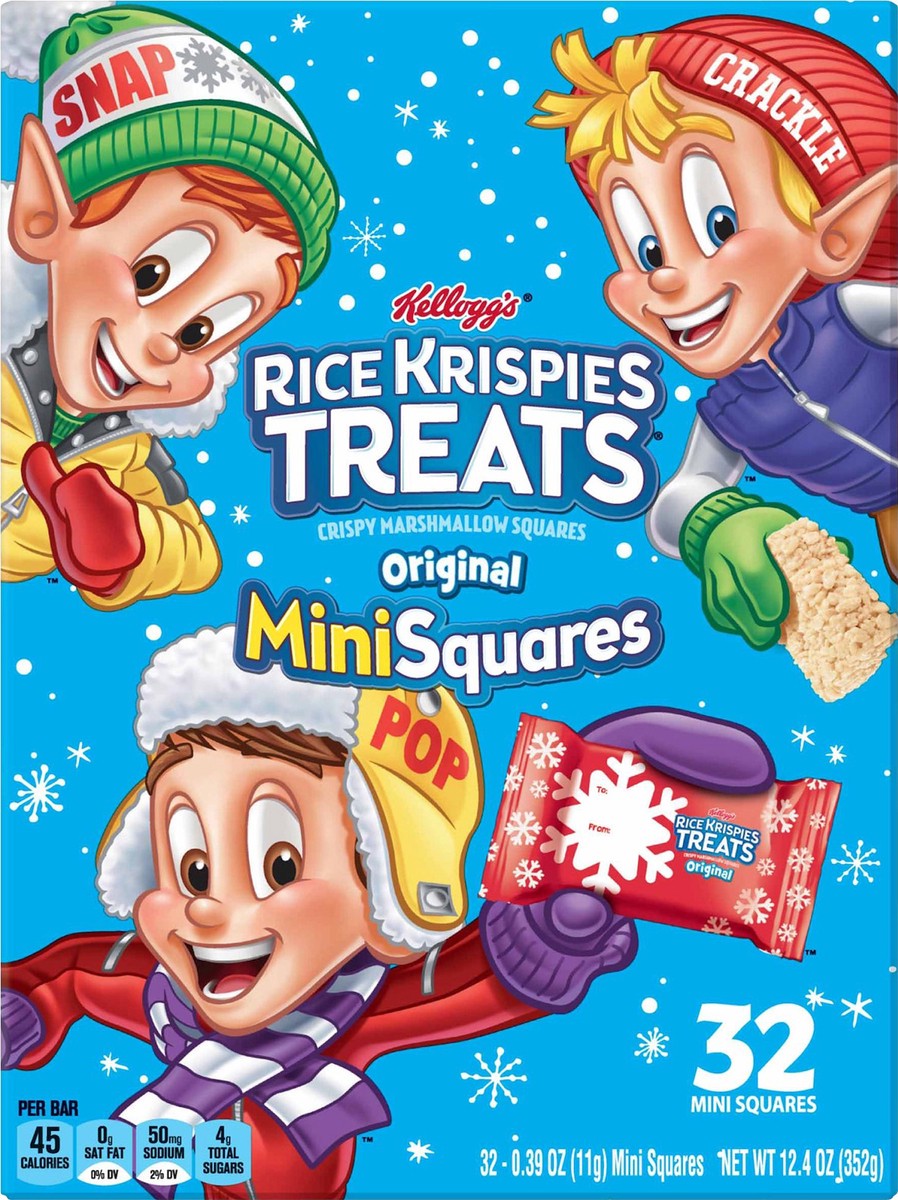 slide 2 of 7, Rice Krispies Treats Kellogg's Rice Krispies Treats Mini Marshmallow Snack Bars, Original, 32 Ct, 12.4 Oz, Box, 12.4 oz