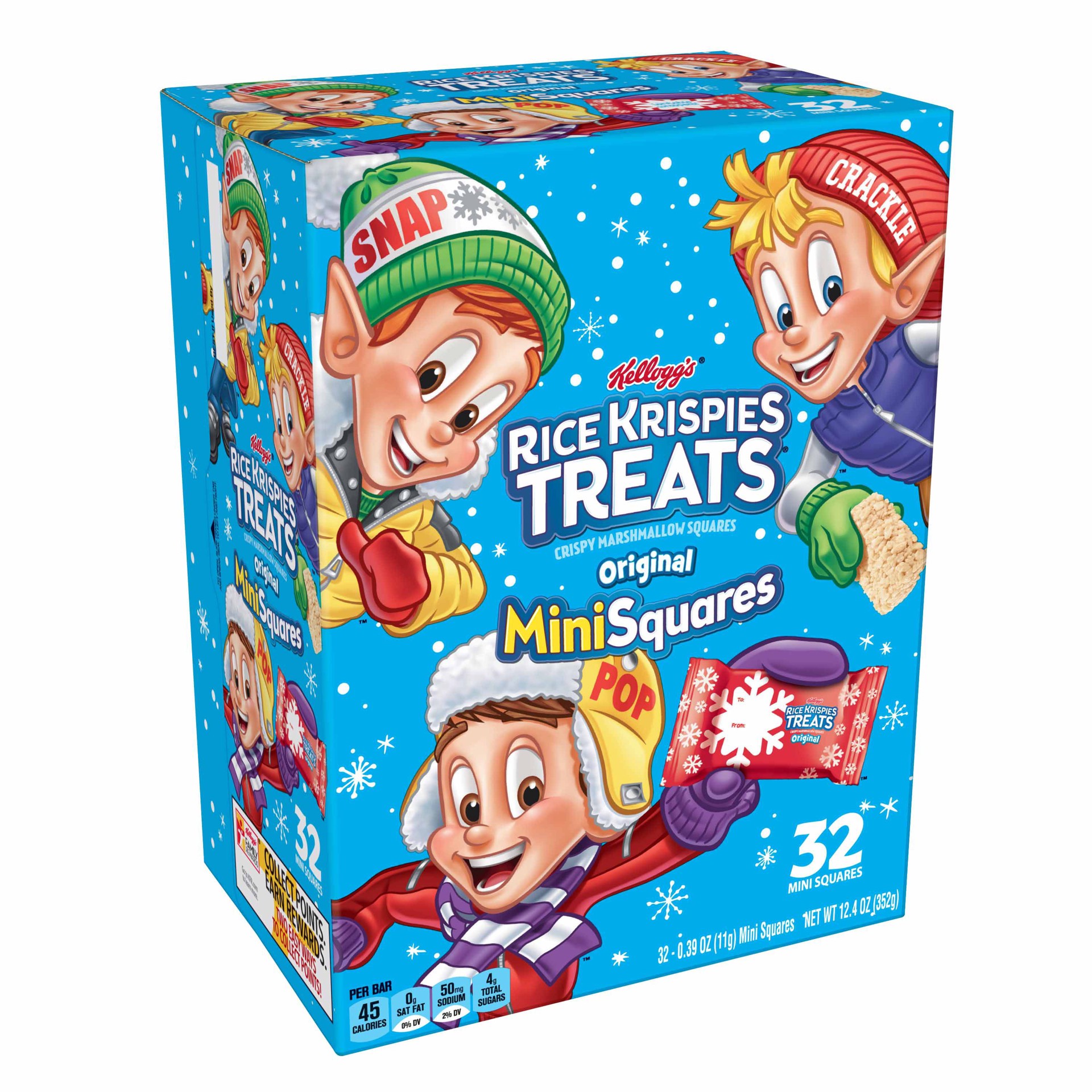 slide 1 of 7, Rice Krispies Treats Kellogg's Rice Krispies Treats Mini Marshmallow Snack Bars, Original, 32 Ct, 12.4 Oz, Box, 12.4 oz