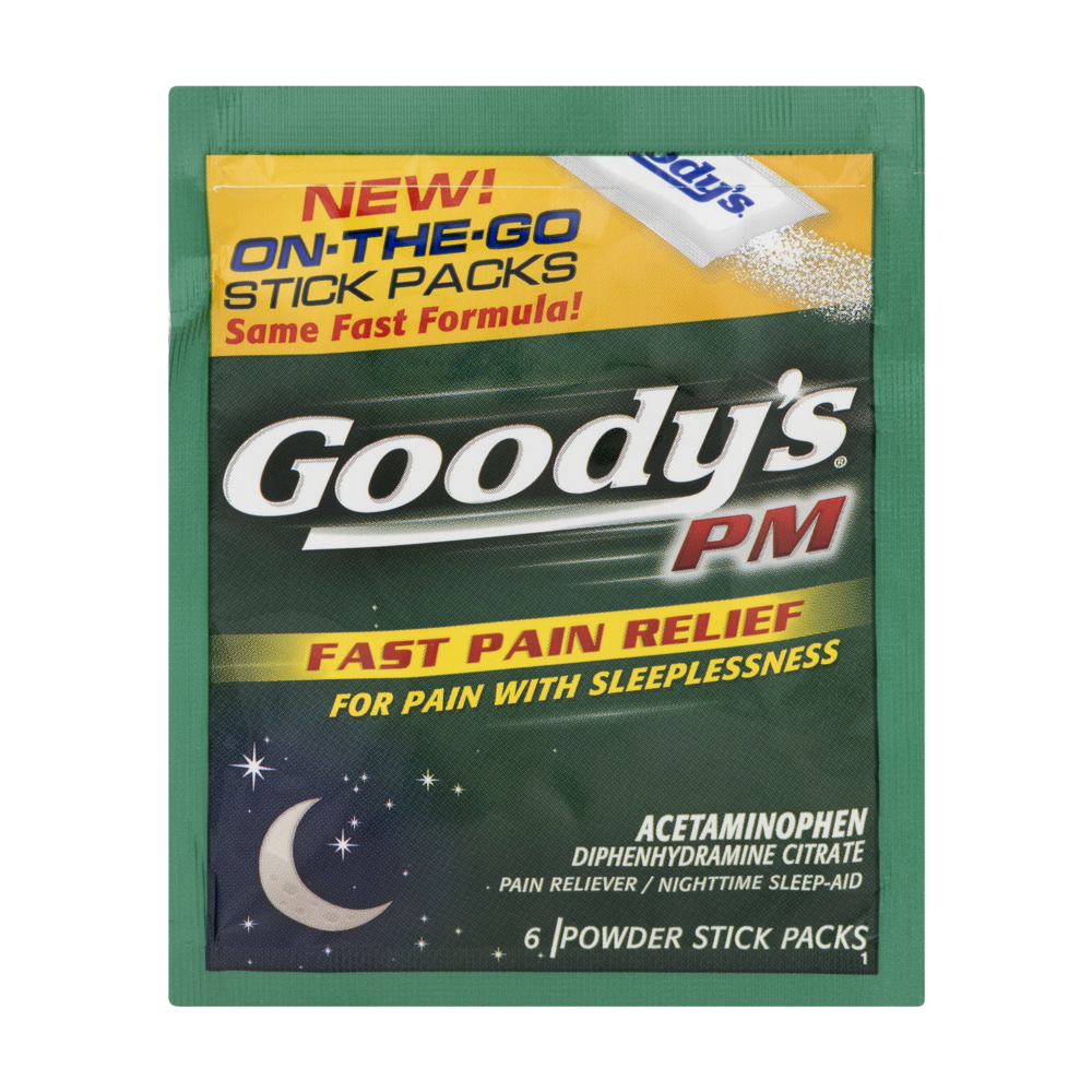 slide 1 of 1, Goody's Pm Fast Pain Relief, 6 ct